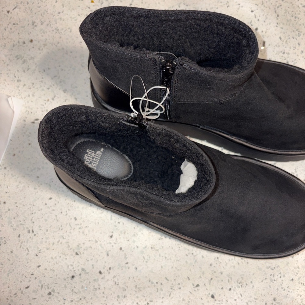 Women’s platform ankle boots with faux fur - Picture 6 of 6